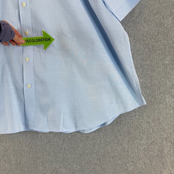 Ralph Lauren Mens 4XB Big Carolina Blue Button Front Shirt Collared Pink Pony SS - Picture 9 of 15